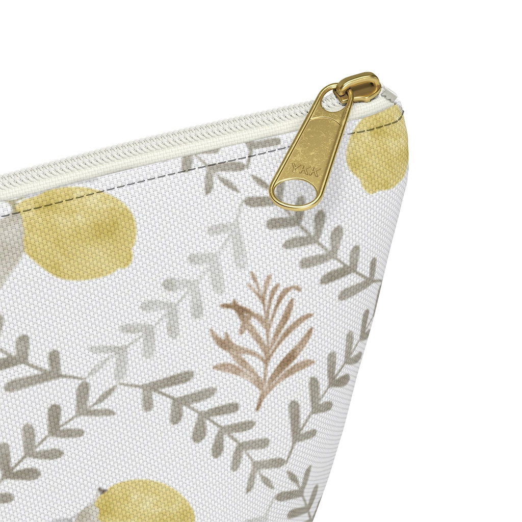 Lemon Tile Accessory Pouch w T-bottom in Gray