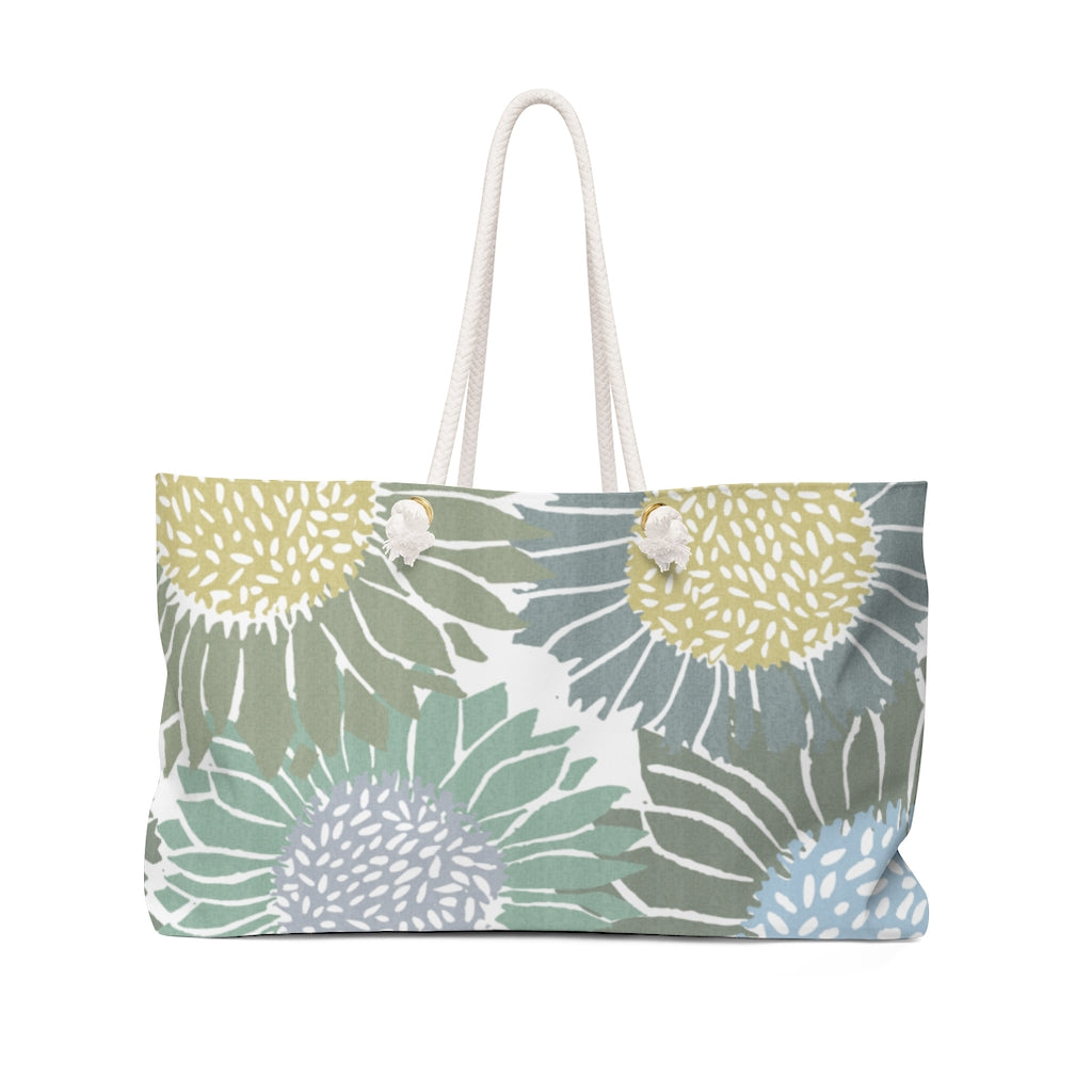 Sunflowers Weekender Bag in Aqua