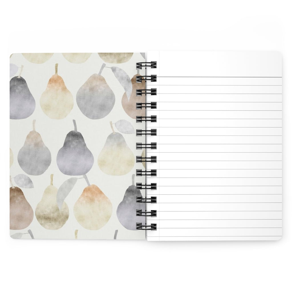 Watercolor Pears Spiral Bound Journal in Gray