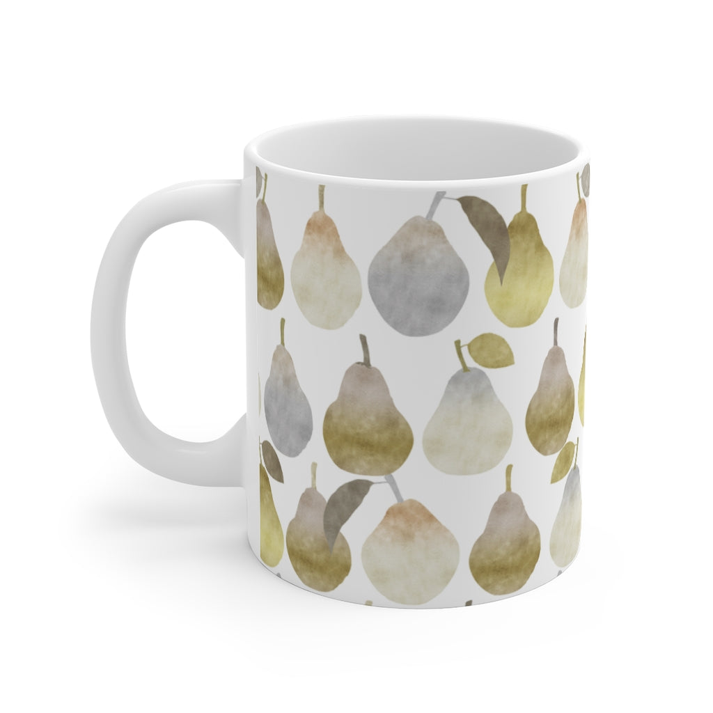 Watercolor Pears Mug in Gold