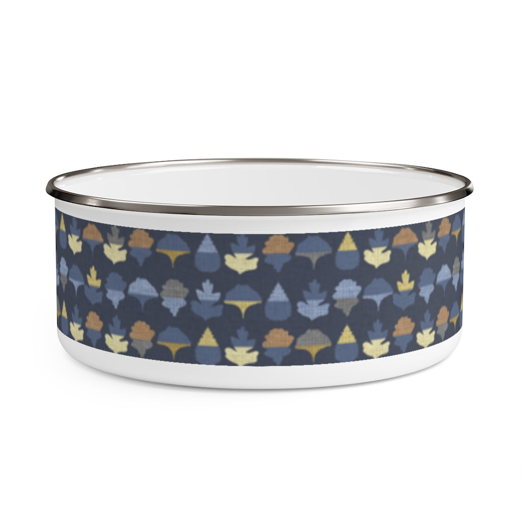 Frond Enamel Bowl in Indigo