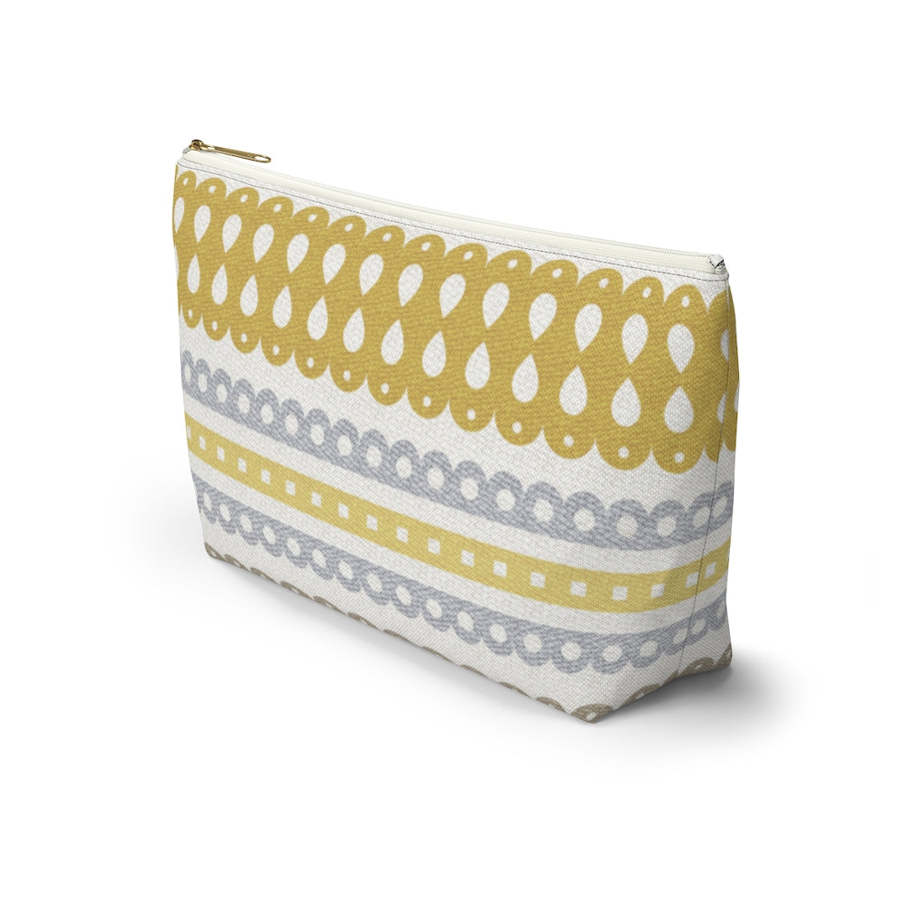 Ribbon Candy Accessory Pouch w T-bottom in Yellow