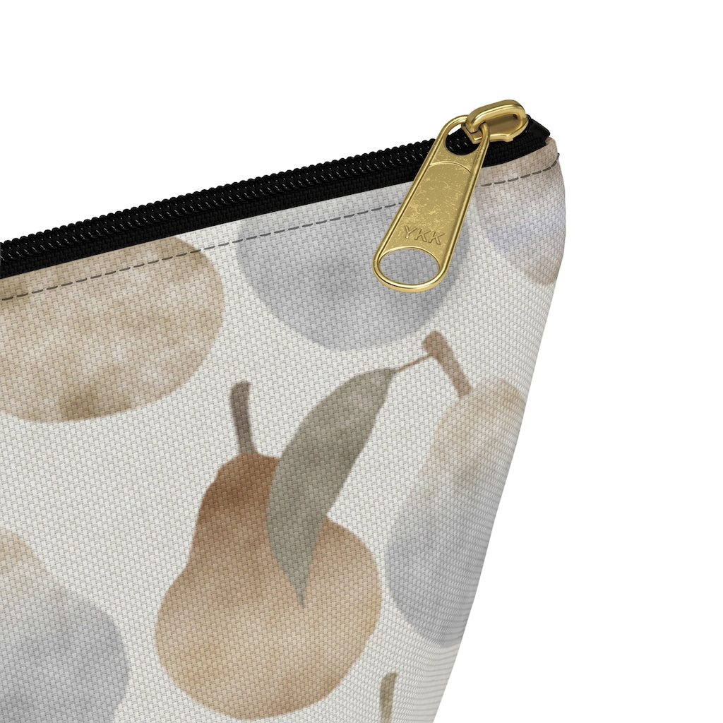 Watercolor Pears Accessory Pouch w T-bottom in Brown