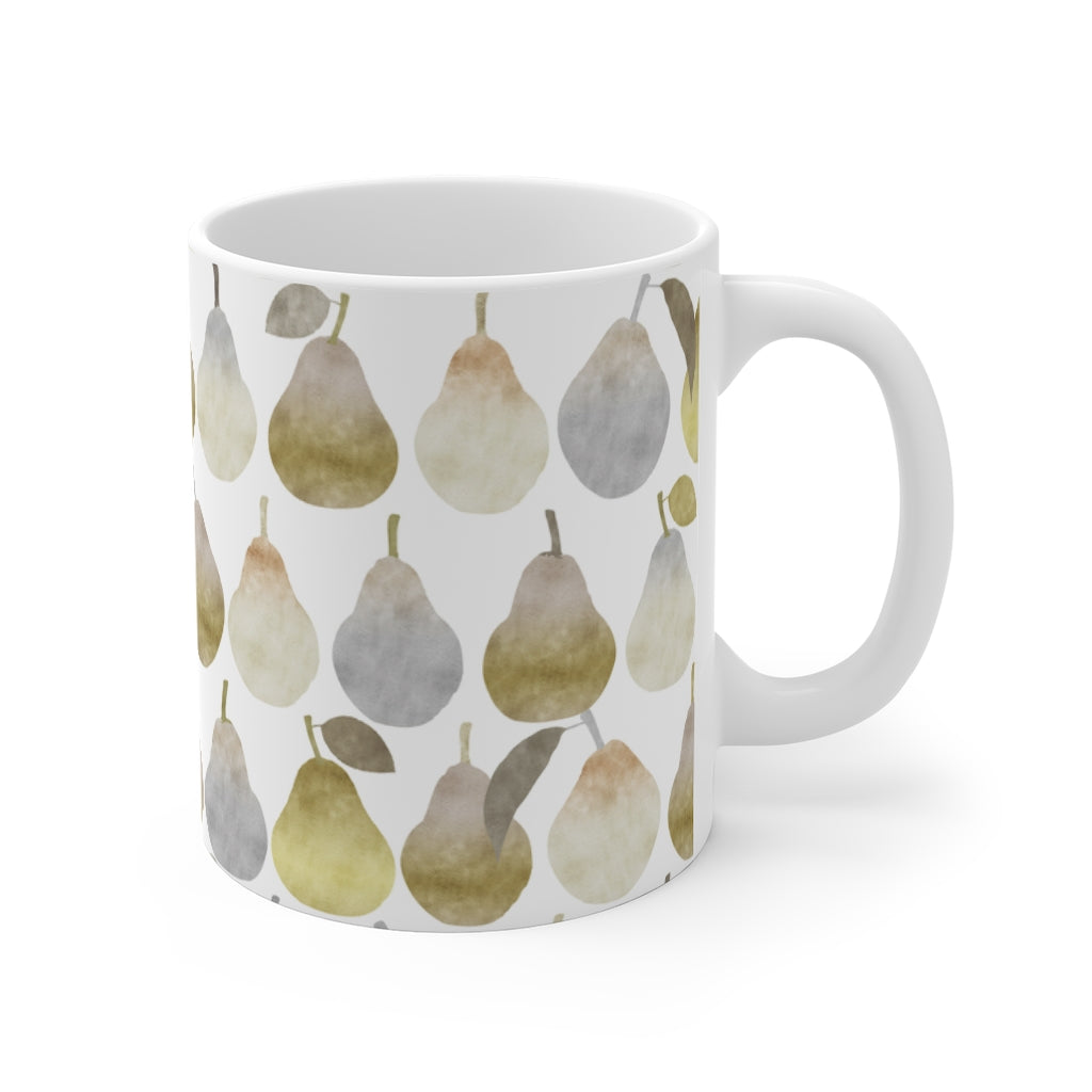 Watercolor Pears Mug in Gold