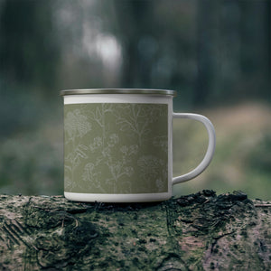 Swallowtail Enamel Mug in Green