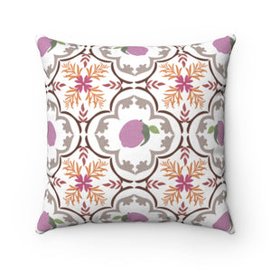 Freshly Squeezed Square Throw Pillow in Purple