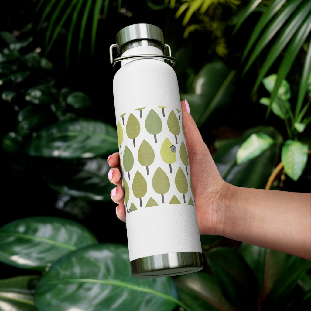 Trees with Birdhouses 22oz Vacuum Insulated Bottle in Green