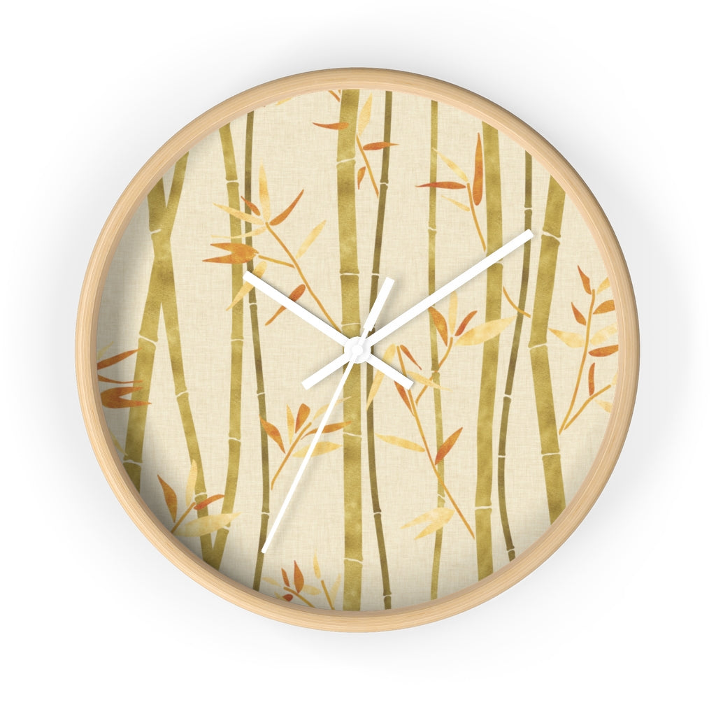 Bamboo Wall Clock in Gold