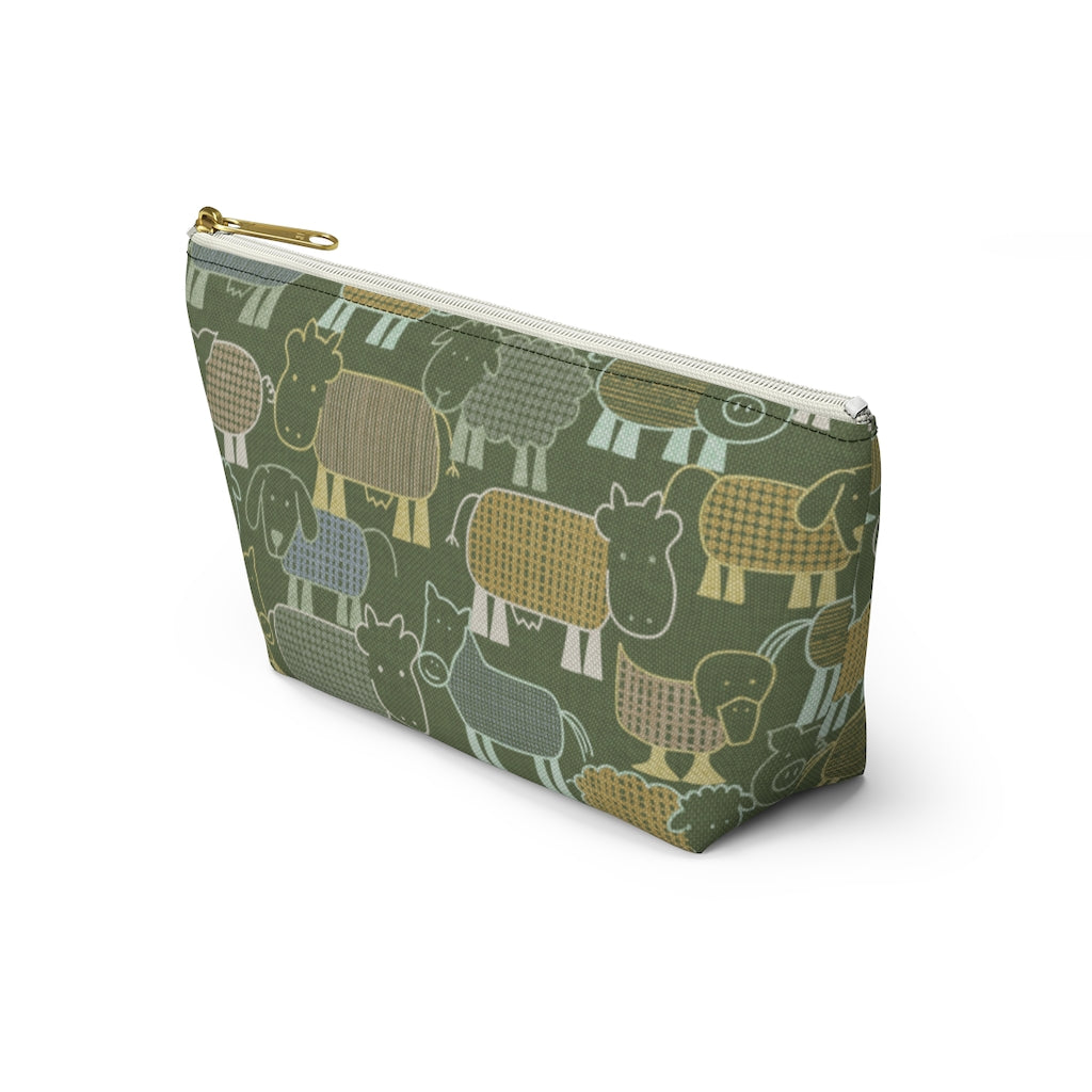 Animal Farm Accessory Pouch w T-bottom in Green