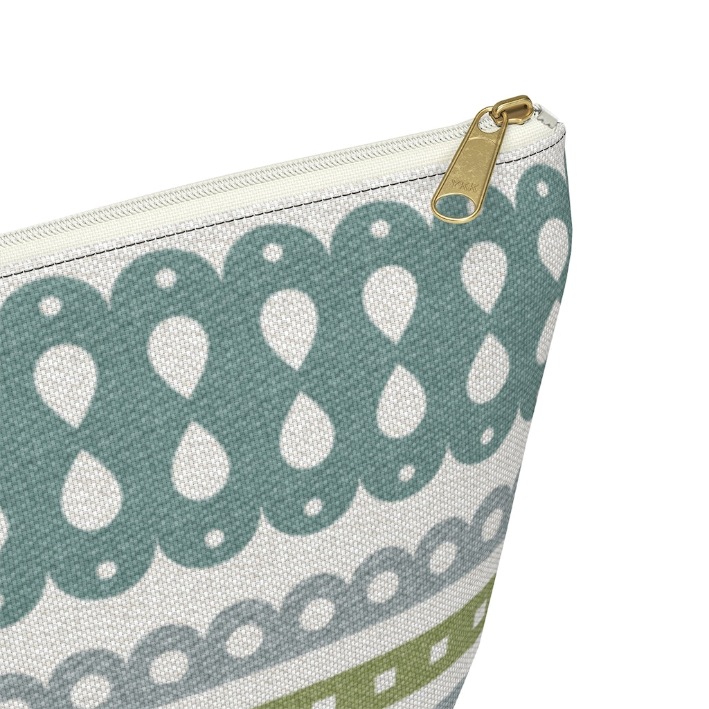 Ribbon Candy Accessory Pouch w T-bottom in Aqua