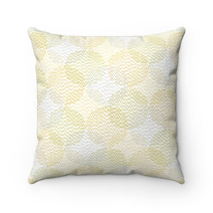 Stitch Circle Overlay Square Throw Pillow in Yellow