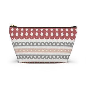 Ribbon Candy Accessory Pouch w T-bottom in Red