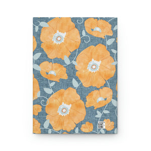 Floral Poppies Hardcover Journal Matte in Orange