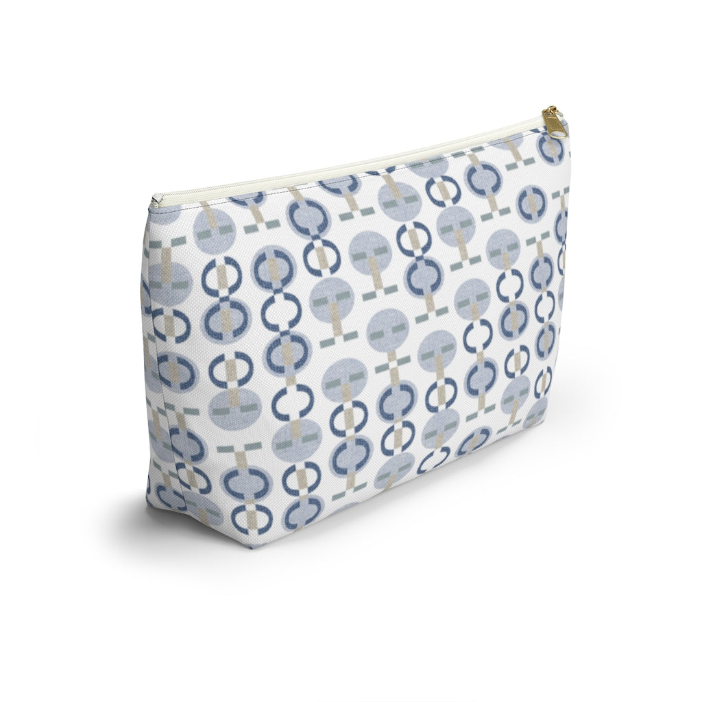 Telegraph Code Accessory Pouch w T-bottom in Blue
