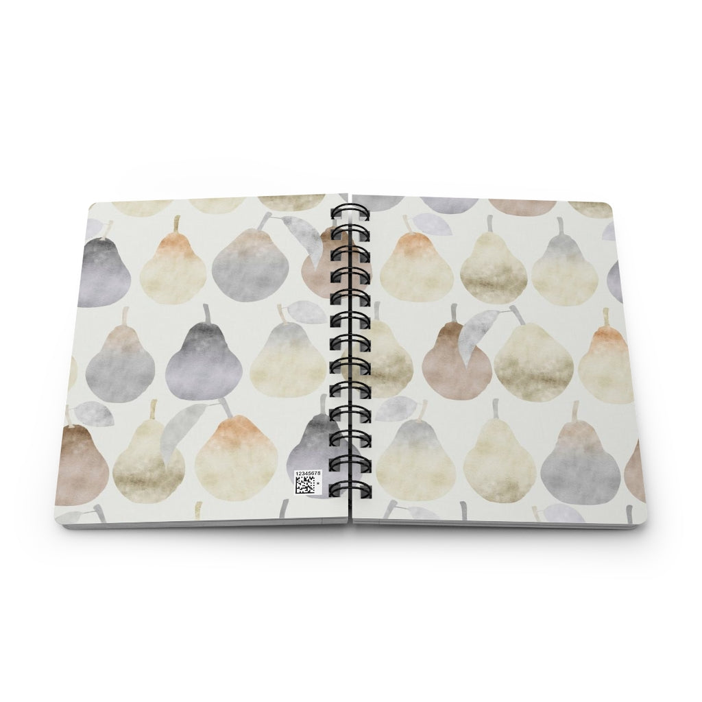 Watercolor Pears Spiral Bound Journal in Gray