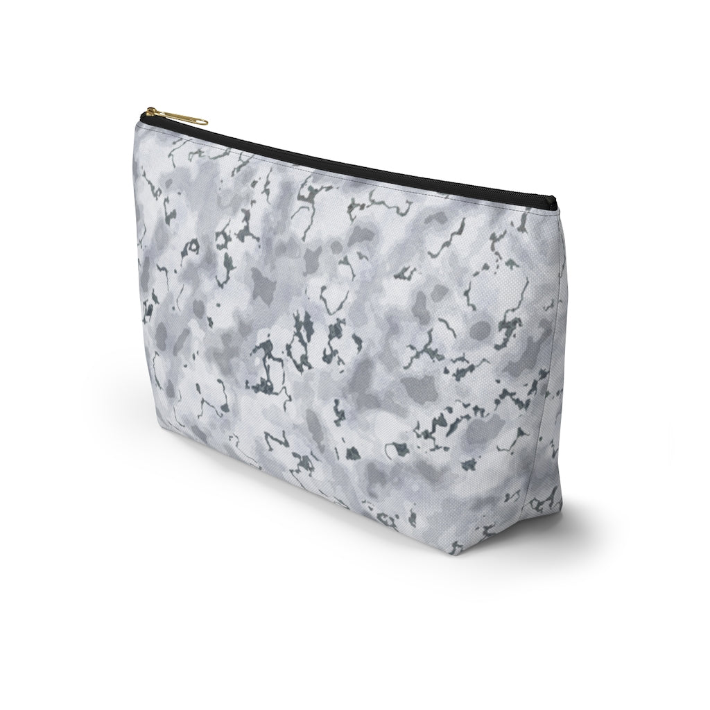Carrara Marble Accessory Pouch w T-bottom in Gray