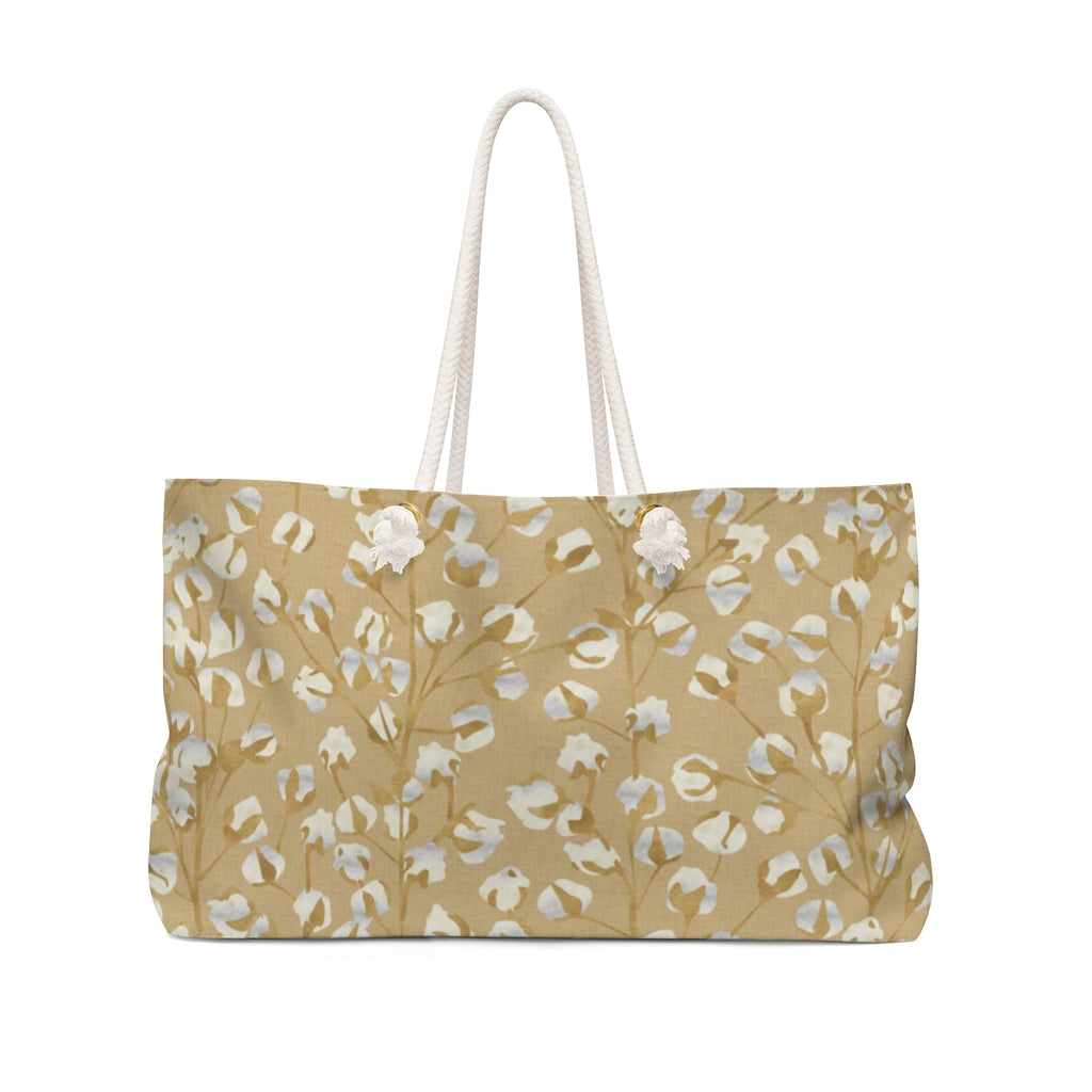 Cotton Branch Weekender Bag in Gold