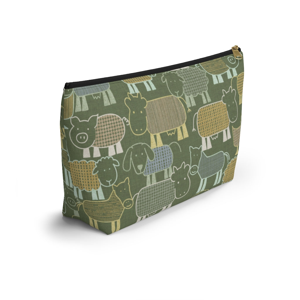 Animal Farm Accessory Pouch w T-bottom in Green