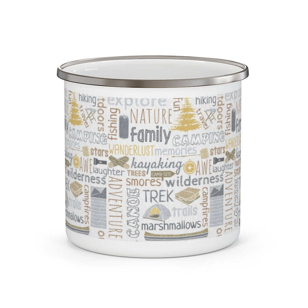 Camp Site Enamel Mug in Brown