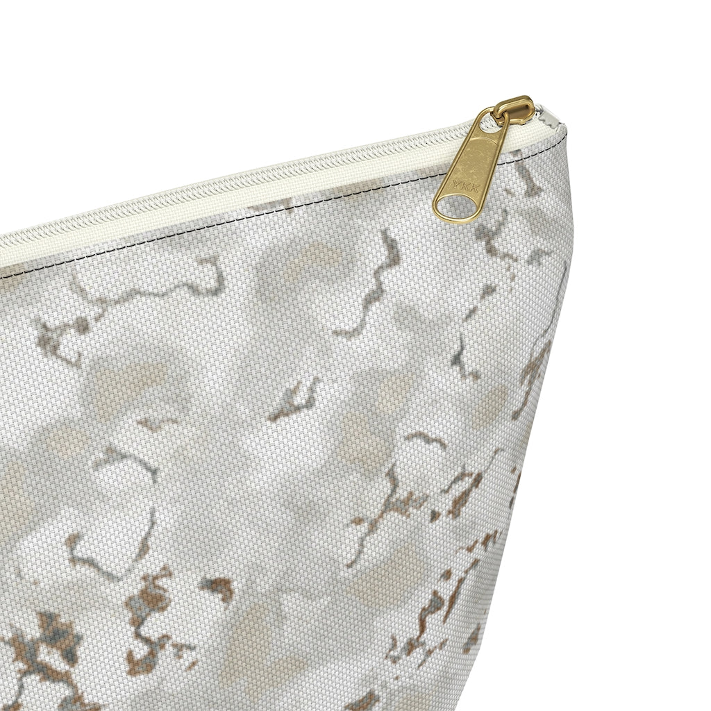 Carrara Marble Accessory Pouch w T-bottom in Brown