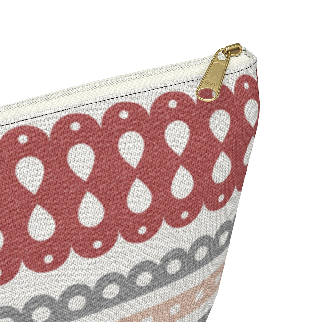 Ribbon Candy Accessory Pouch w T-bottom in Red