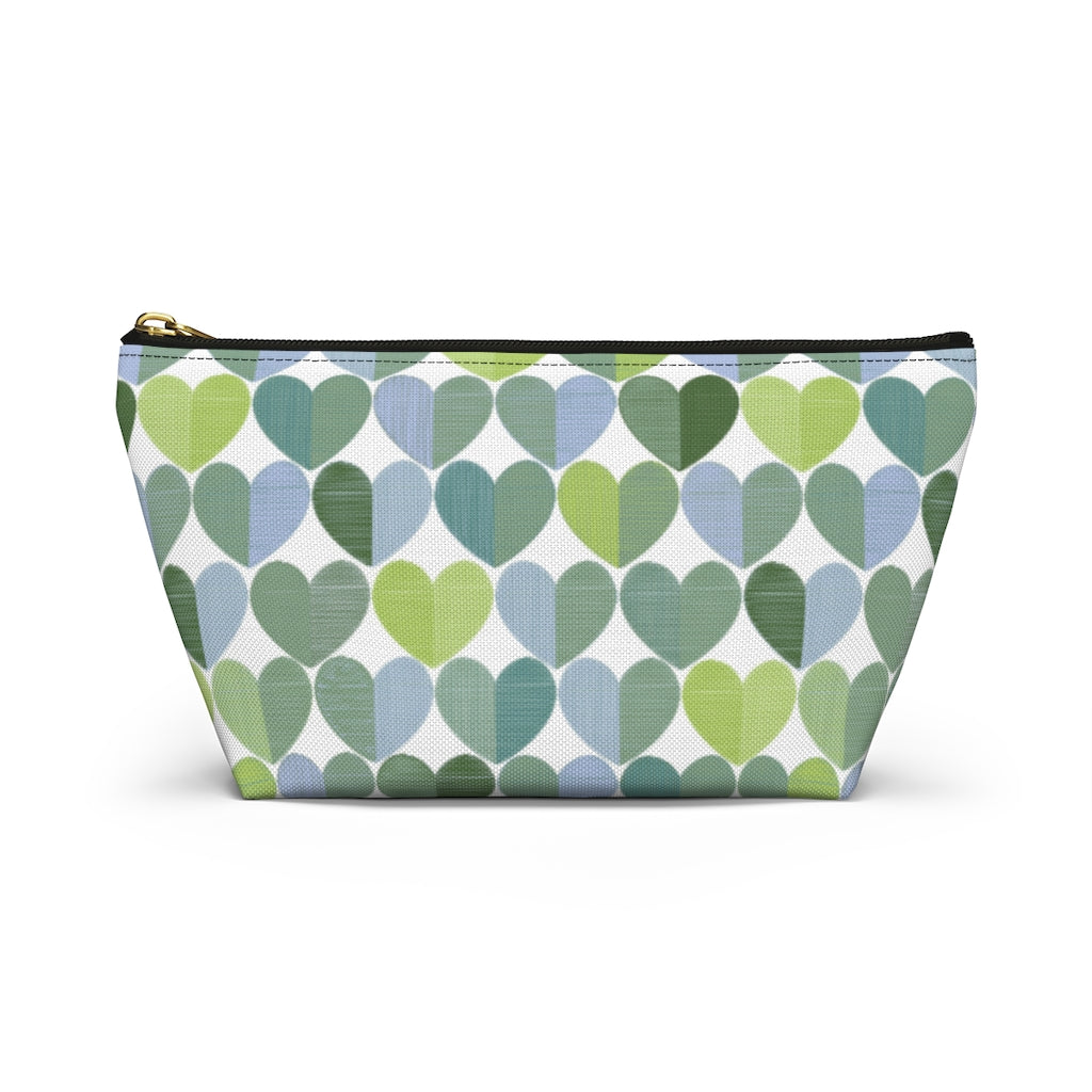 Love Accessory Pouch w T-bottom in Green
