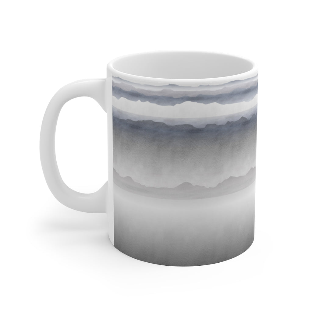 Watercolor Mountains Mug in Gray