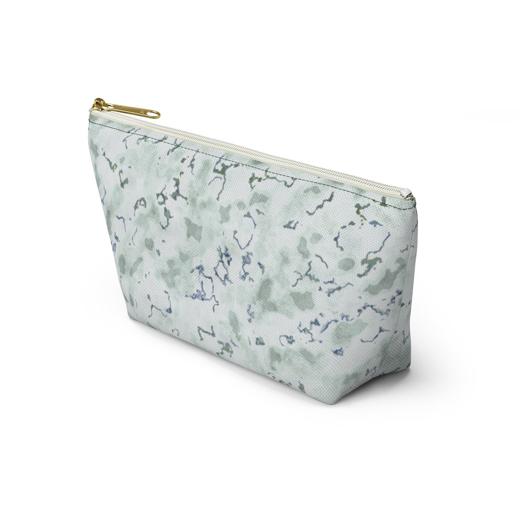 Carrara Marble Accessory Pouch w T-bottom in Blue
