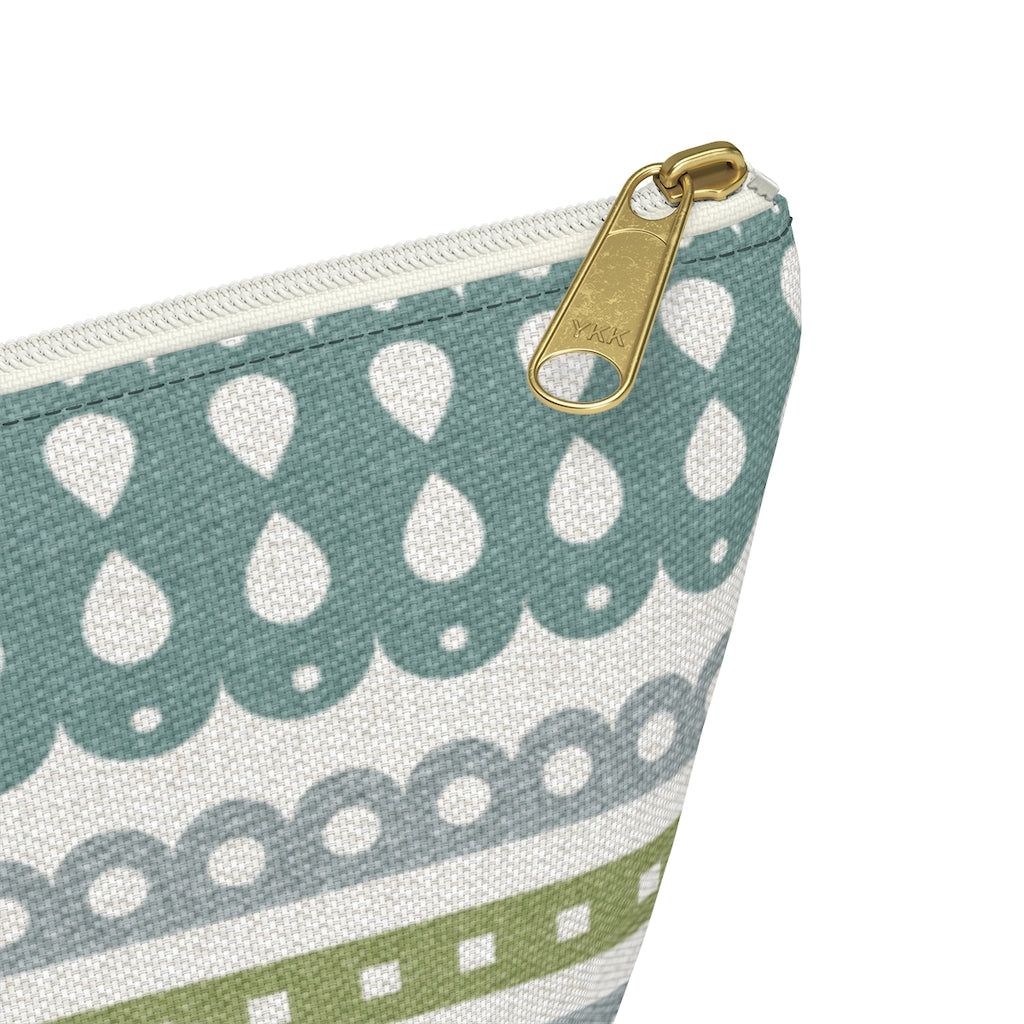 Ribbon Candy Accessory Pouch w T-bottom in Aqua