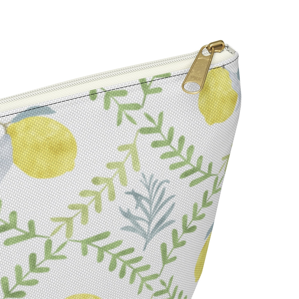 Lemon Tile Accessory Pouch w T-bottom in Green