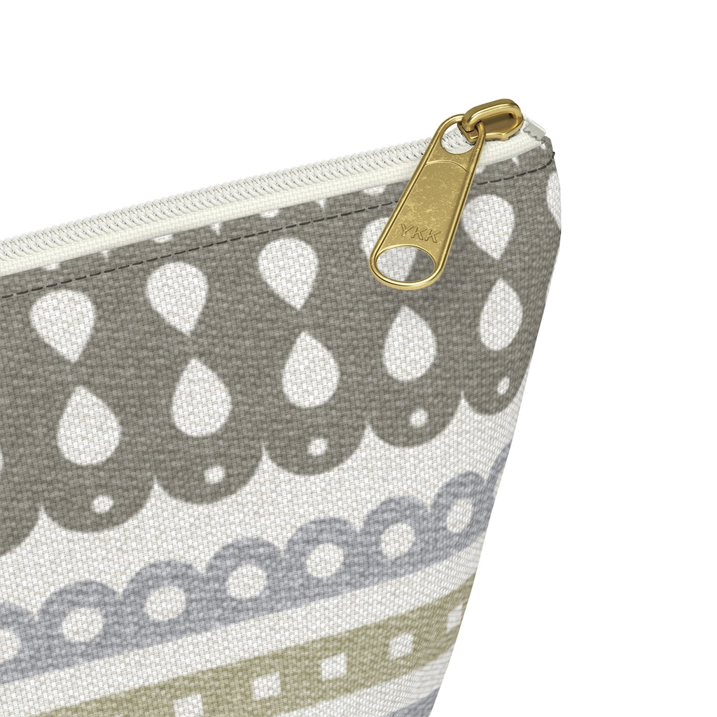 Ribbon Candy Accessory Pouch w T-bottom in Brown