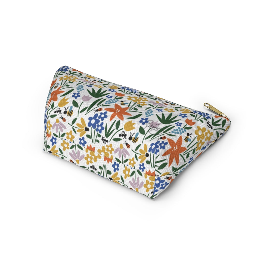 Field of Flowers Accessory Pouch w T-bottom