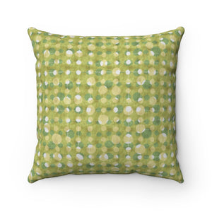 Ikat Texture Overlay Square Throw Pillow in Green