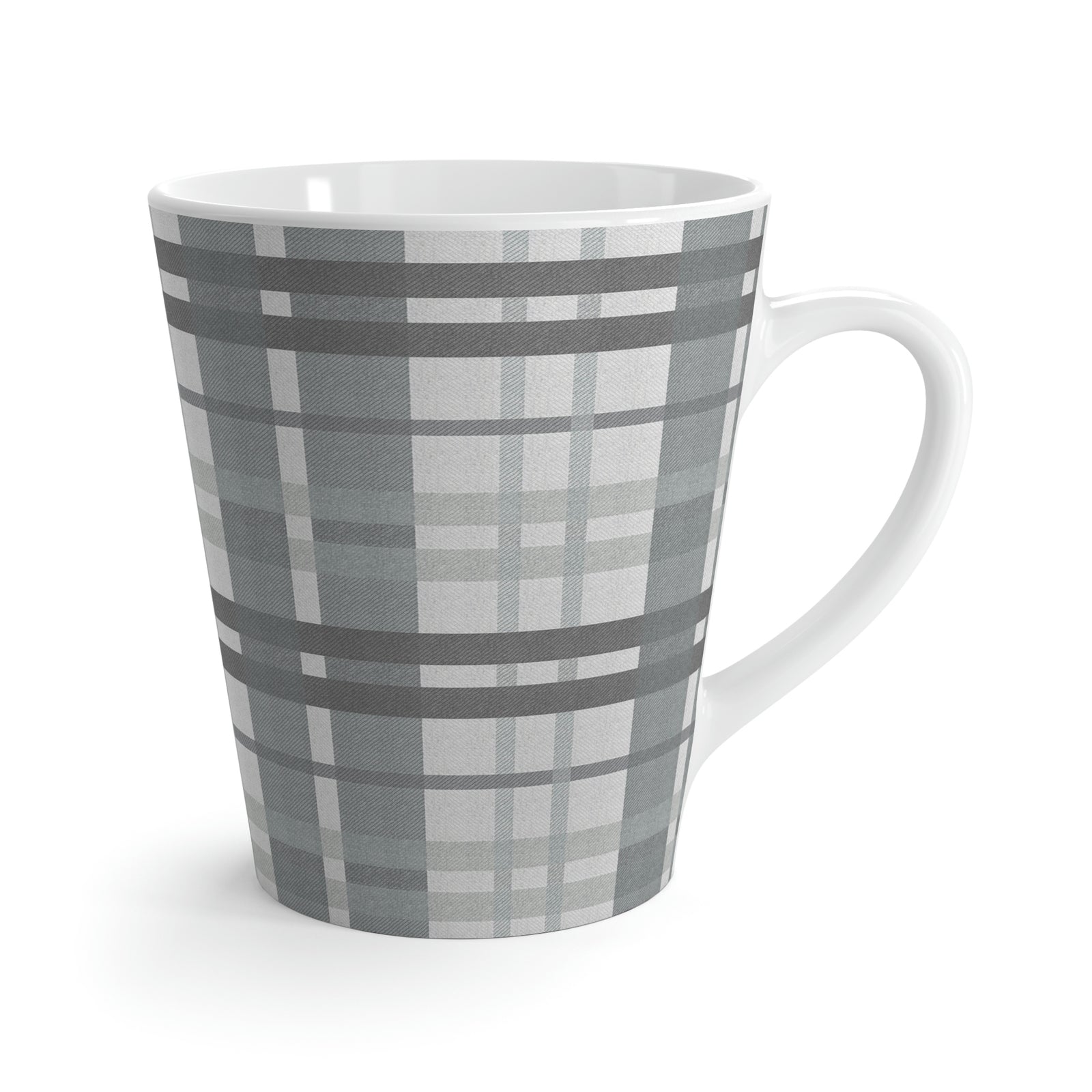 Tartan Latte Mug in Gray