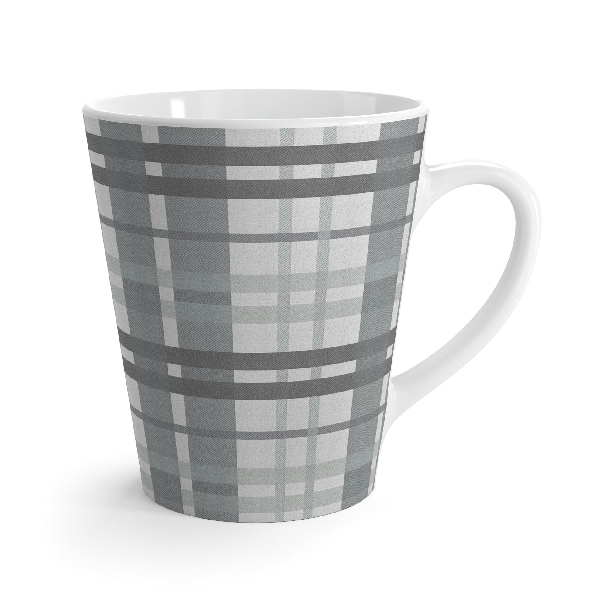 Tartan Latte Mug in Gray