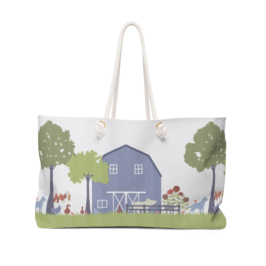 Barnyard Fun Weekender Bag in Blue