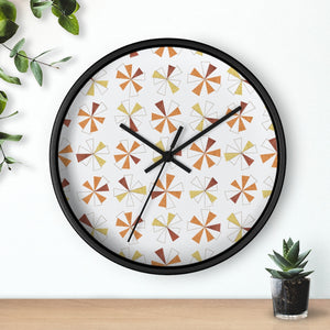 Mini Pinwheels Wall Clock in Orange