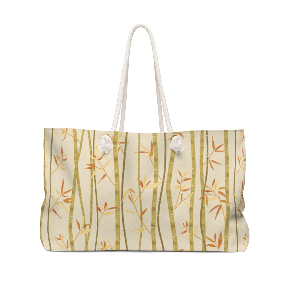 Bamboo Weekender Bag in Gold