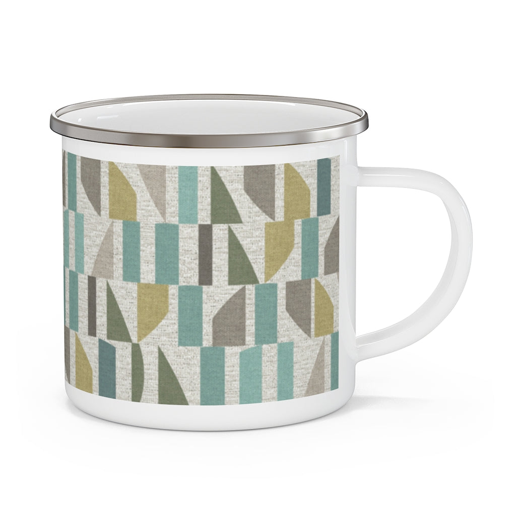 Frequency Code Enamel Mug in Aqua