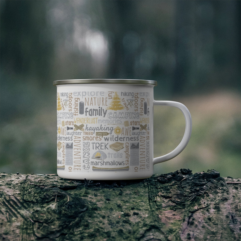 Camp Site Enamel Mug in Brown