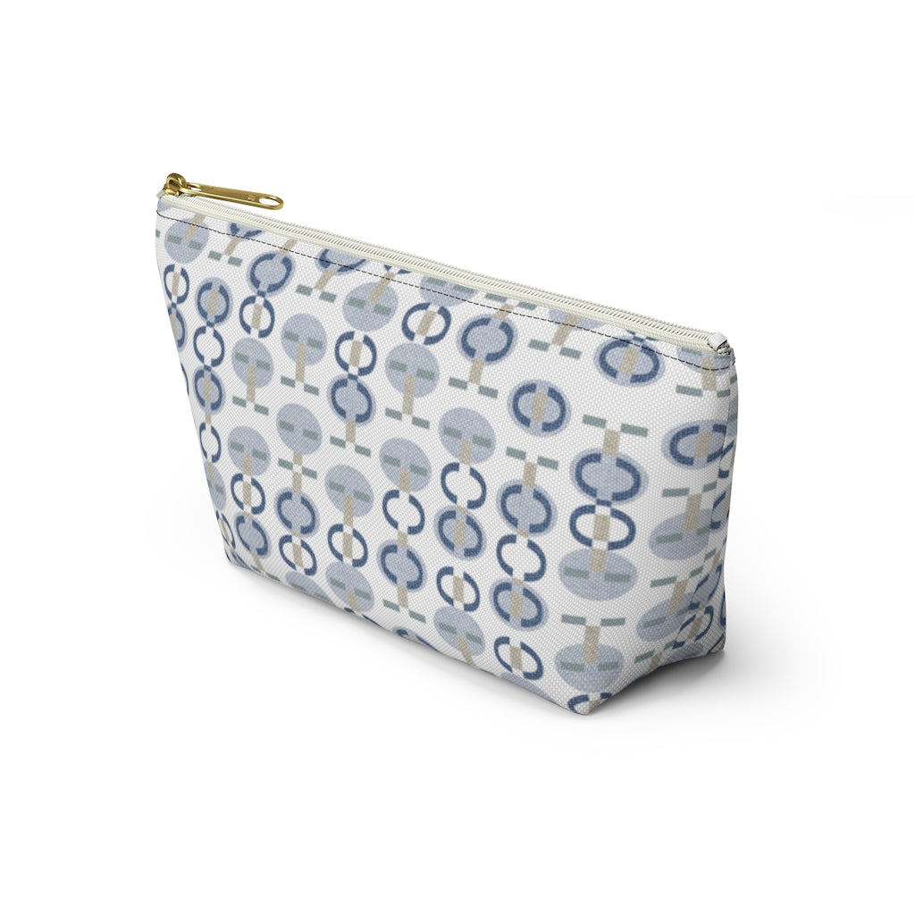 Telegraph Code Accessory Pouch w T-bottom in Blue