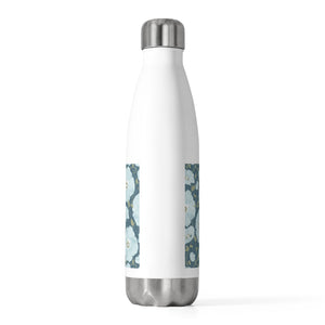 Floral Poppies 20oz Insulated Bottle in Aqua