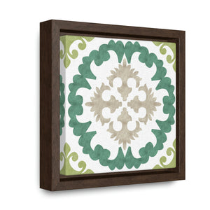 Seville Square Mini I Framed Gallery Wrap Canvas in Green