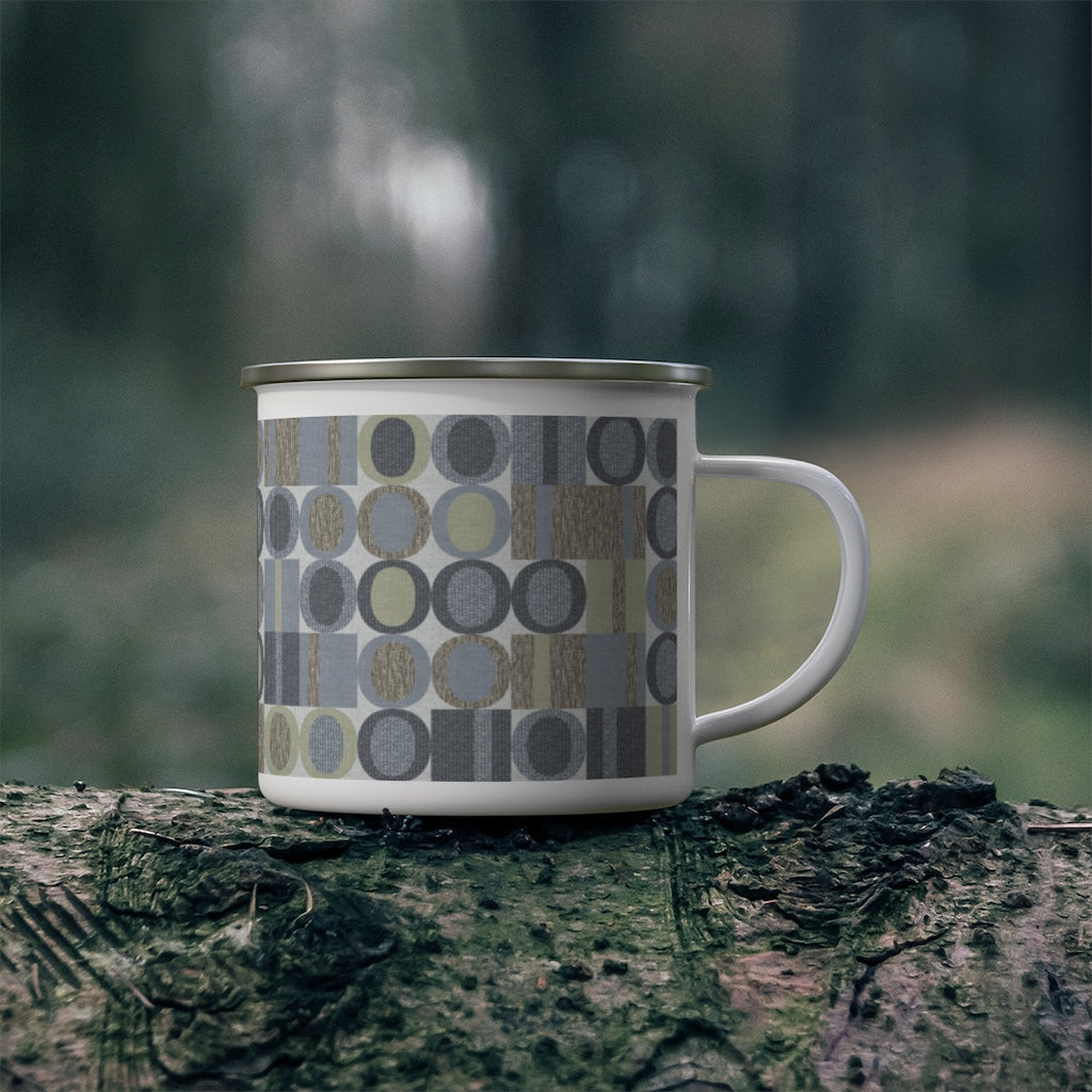 Five Languages Code Enamel Mug in Blue
