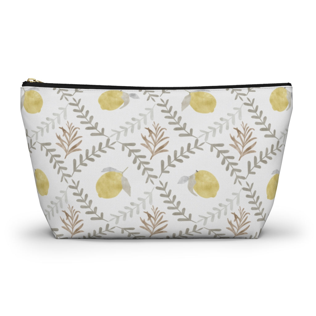 Lemon Tile Accessory Pouch w T-bottom in Gray