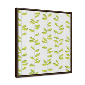 Watercolor Leaf Vines Framed Gallery Wrap Canvas in Green