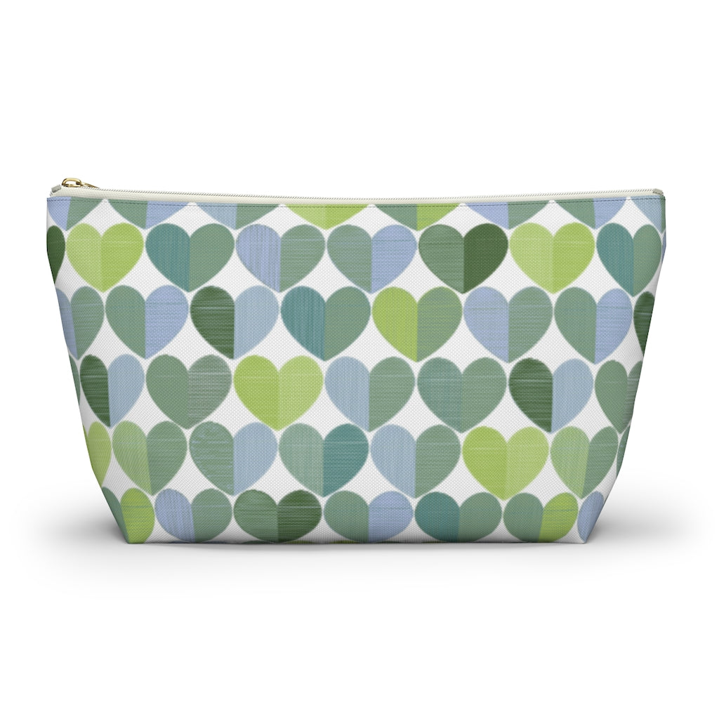 Love Accessory Pouch w T-bottom in Green