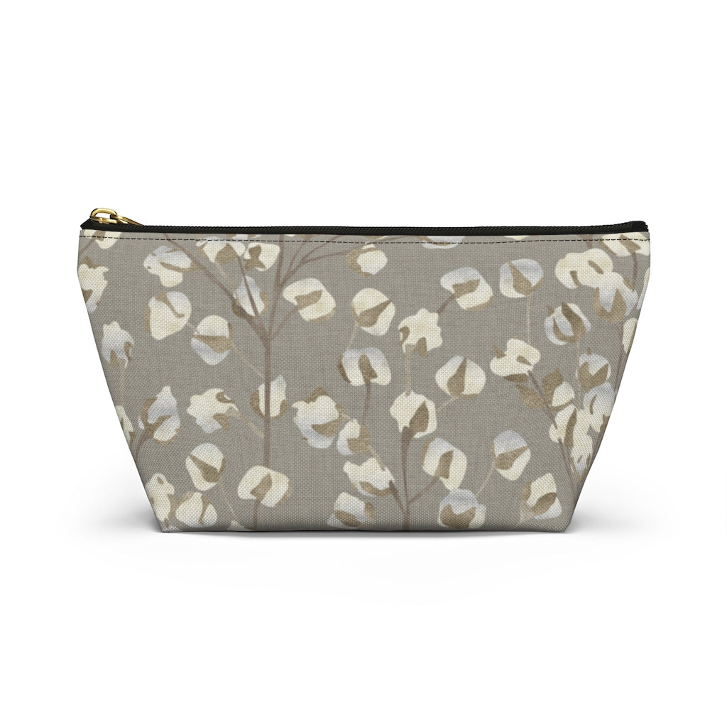 Cotton Branch Accessory Pouch w T-bottom in Brown