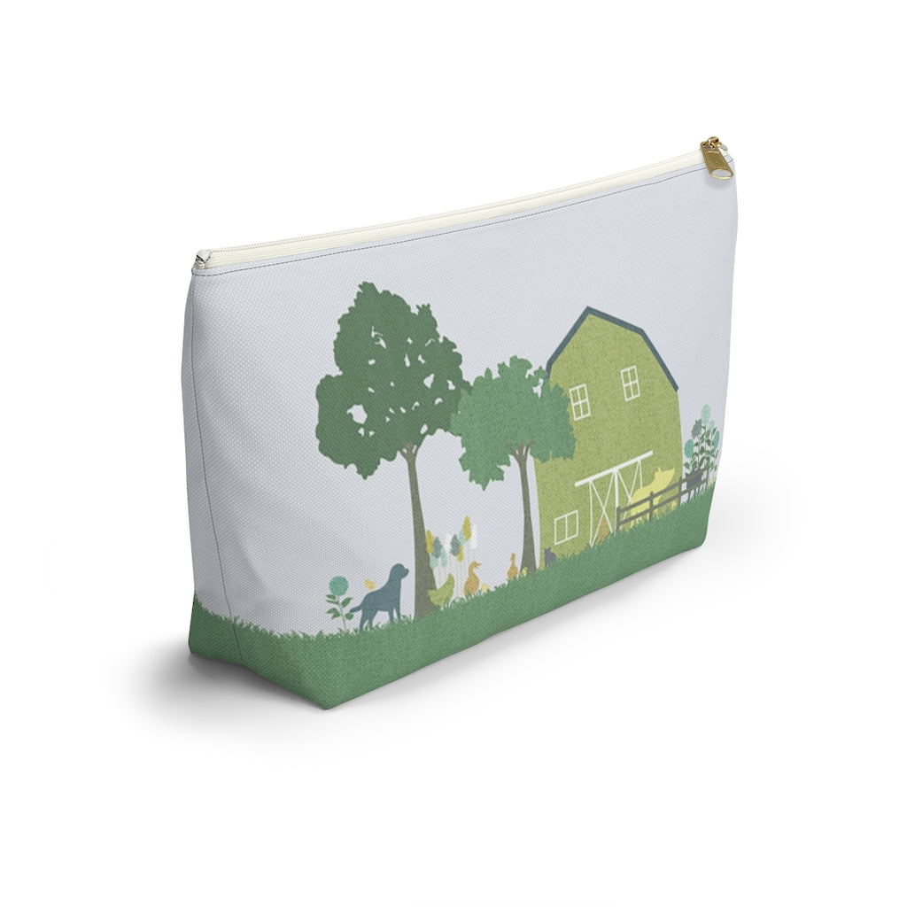 Barnyard Fun Accessory Pouch w T-bottom in Green