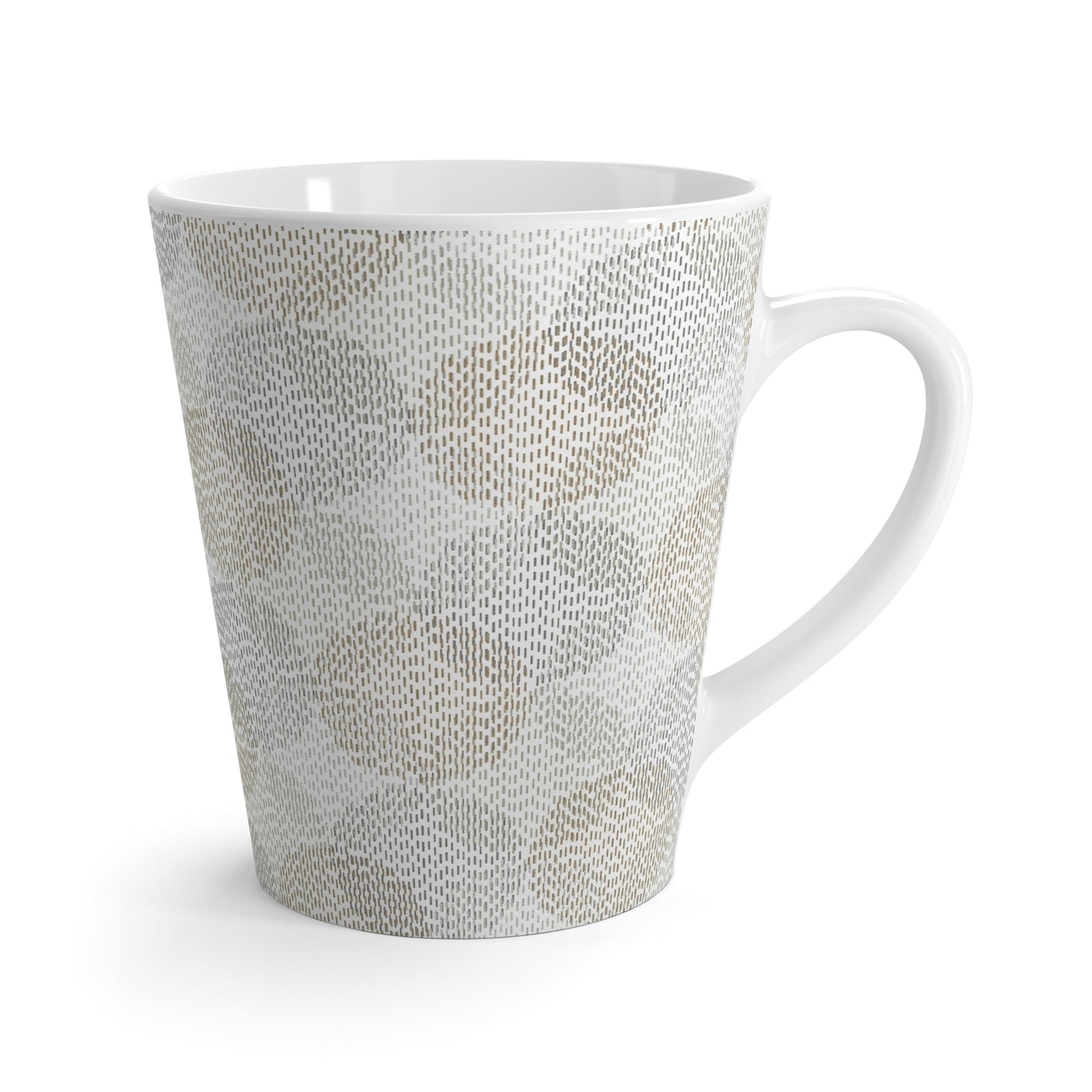 Stitch Circle Overlay Latte Mug in Brown